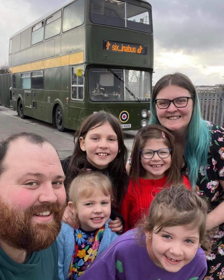 Conrad and Nicole’s with their four daughters: Luna, four, Poppy, seven, Summer, seven and Phoebe