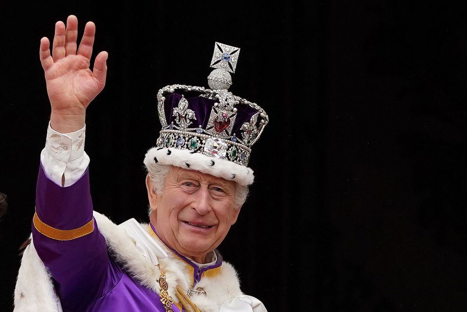 Britain’s King Charles III wearing the Imperial state Crown