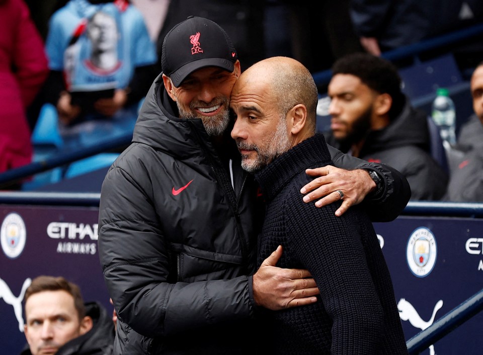 Jurgen Klopp and Pep Guardiola's will collide on Sunday