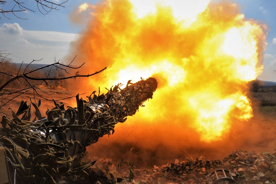 A Ukrainian tank fires at Russian positions on the frontline near Bakhmut amid Putin’s invasion of Ukraine