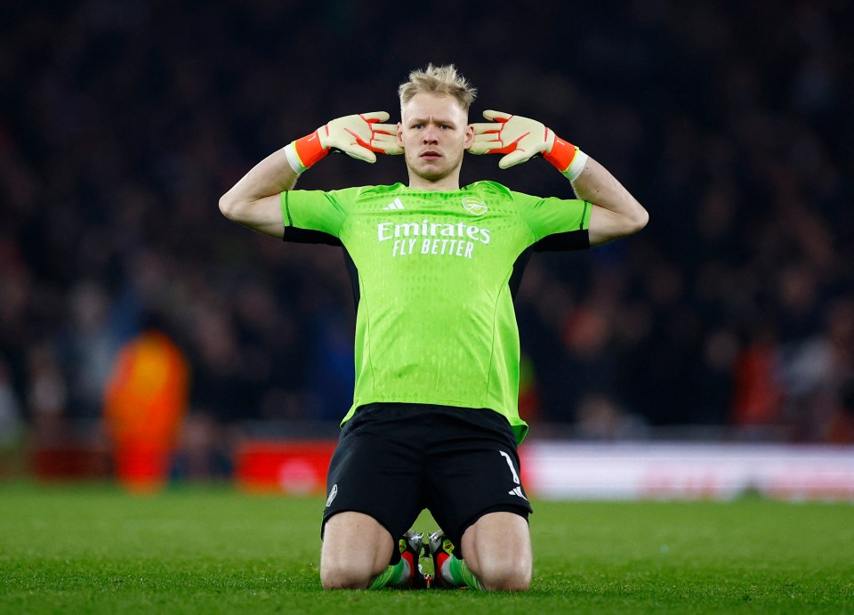 Aaron Ramsdale makes his point to Brentford fans after Arsenal fought back to win but he still came under fire for his earlier clanger