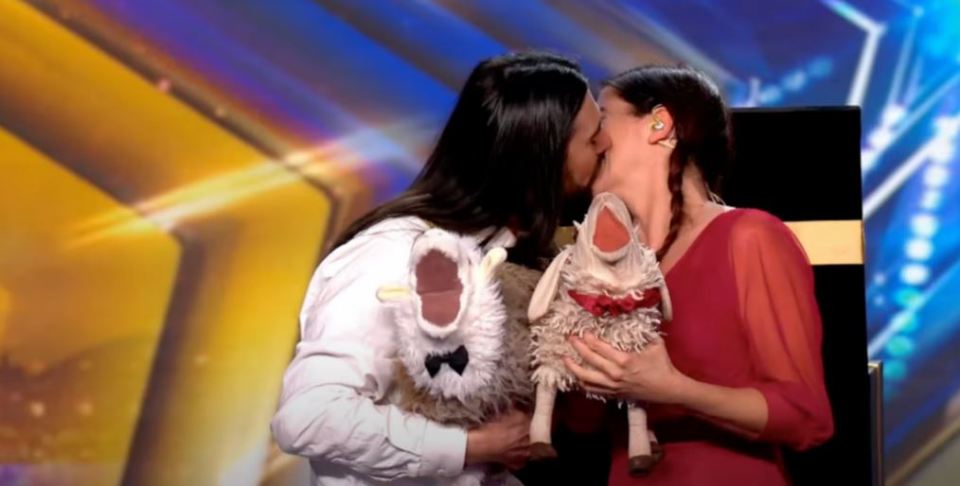 The clip showed one BGT act enjoying a kiss on-stage