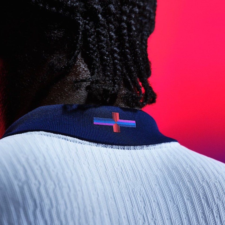 Nike have made a small change to the St George's Cross on the collar of England's new shirt