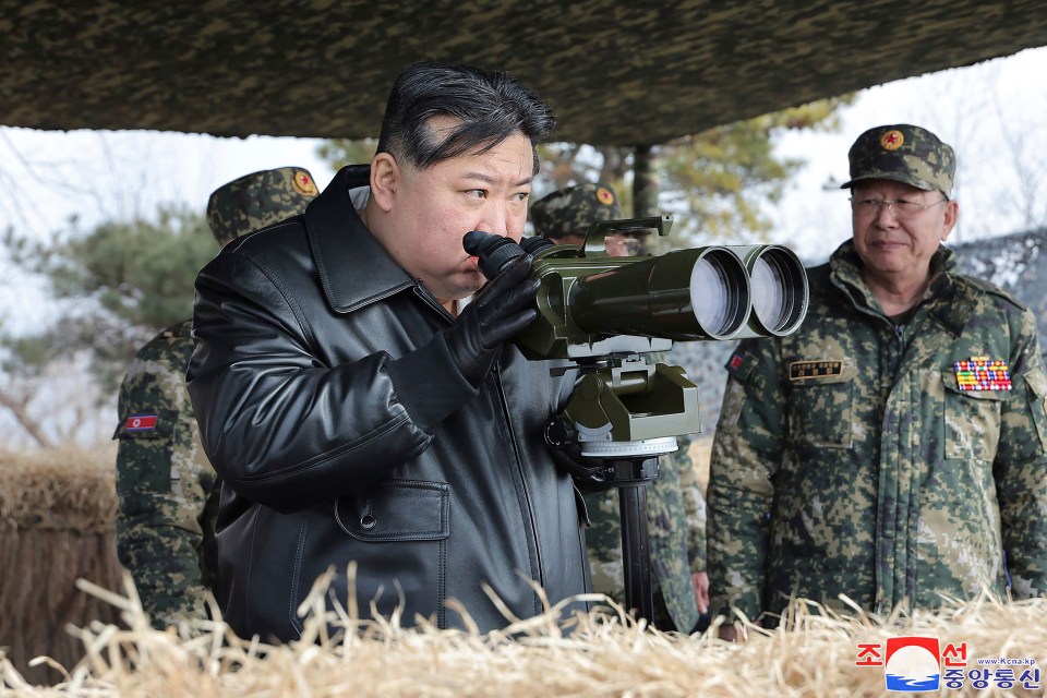 The large scale artillery drill was carried out under a careful watch of the North's leader