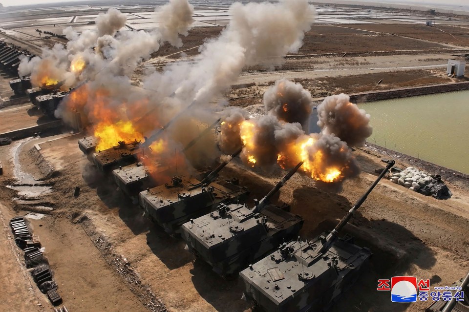 Pyongyang's state media released images of heavy units being test-fired