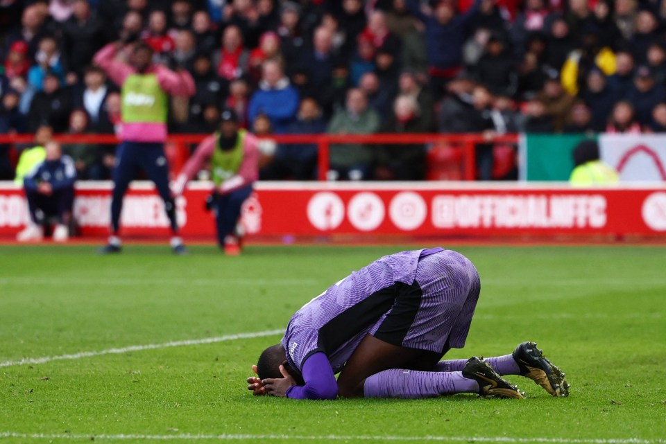 Ibrahima Konate suffered a head injury in the dying embers of Liverpool's trip to Nottingham Forest