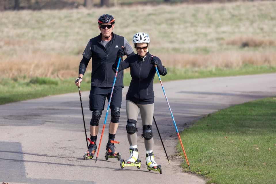 Roller skiers in Richmond Park, London, enjoyed the sun just over a week ago