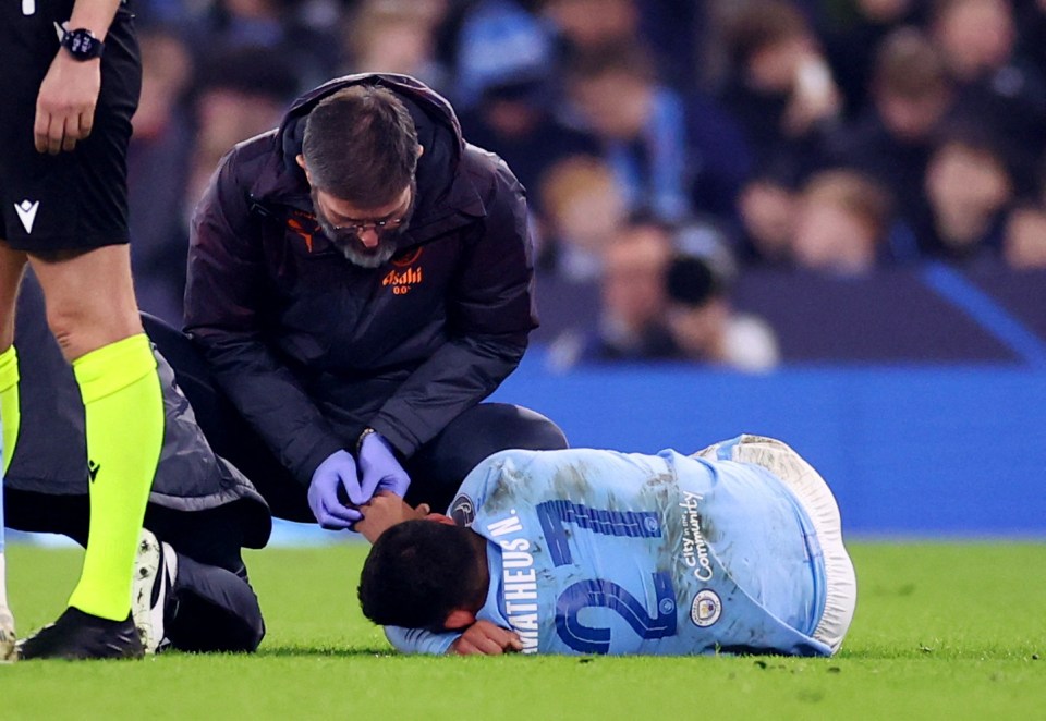 Medics treated the playmaker on the pitch