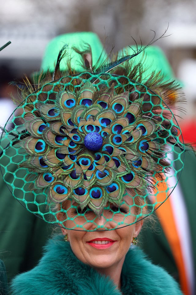 One guest made sure she stood out from the crowd with this eye-popping peacock headpiece