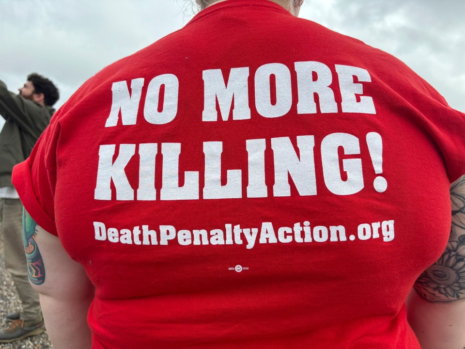 A picture of an anti-death penalty activist in the US