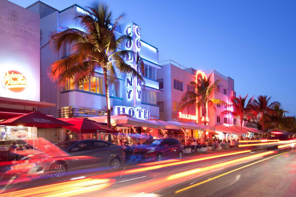 Both Miami and Southend have brightly-lit facades