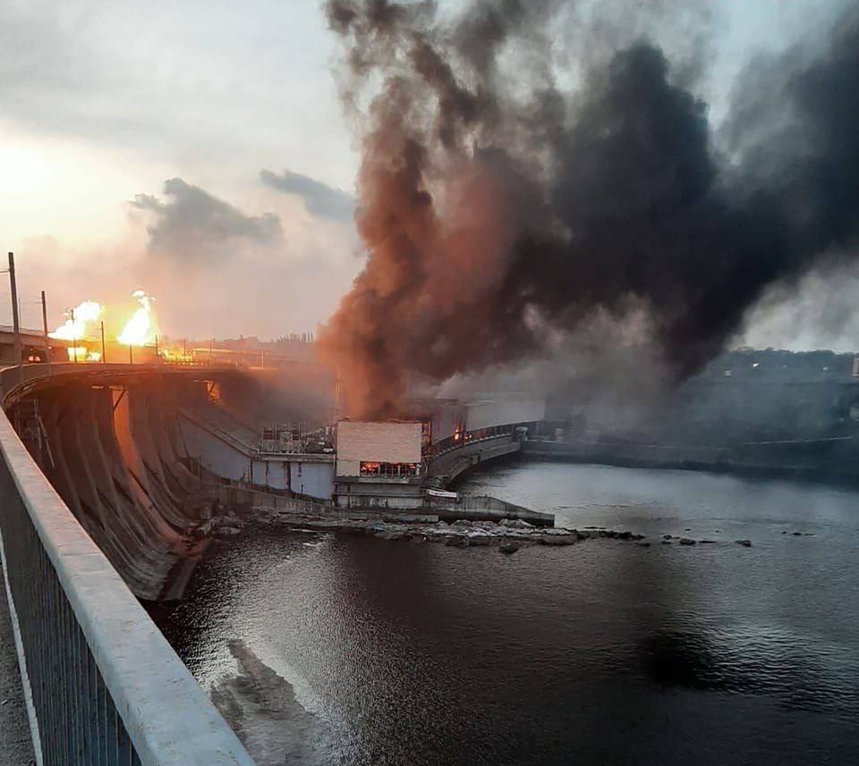 Fires rage at the site after Putin's mega blitz