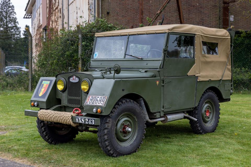 His fleet of motors includes a retro Land Rover from the 1950s