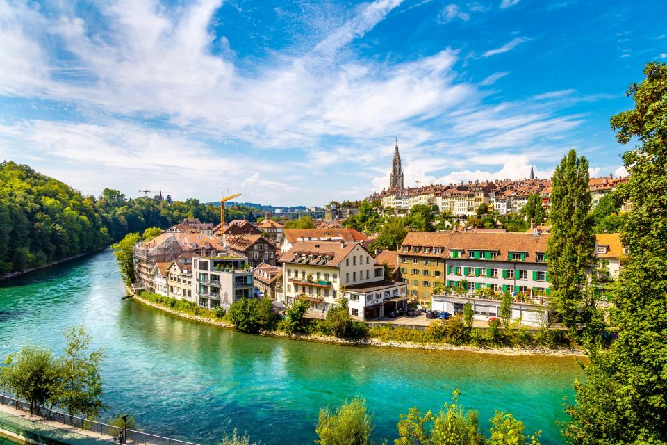 The river is known for its cooling waters that are coloured bright blue