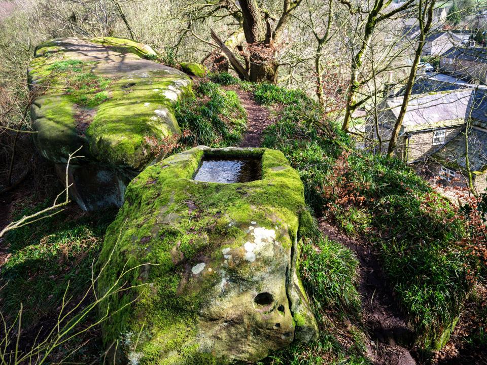 Stone trough in Rowtor Rocks above the Druid Inn