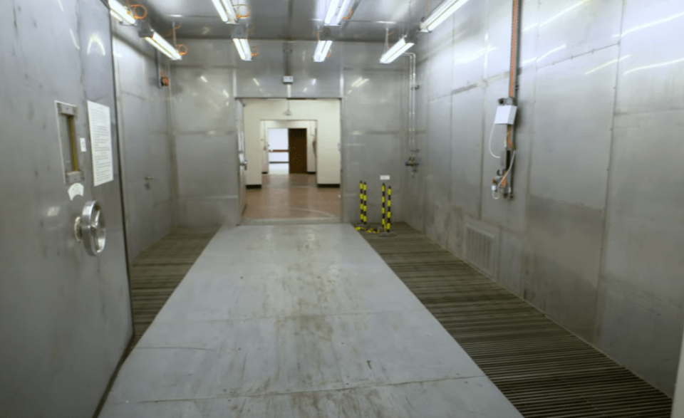 The bunker is made of steel and reinforced concrete