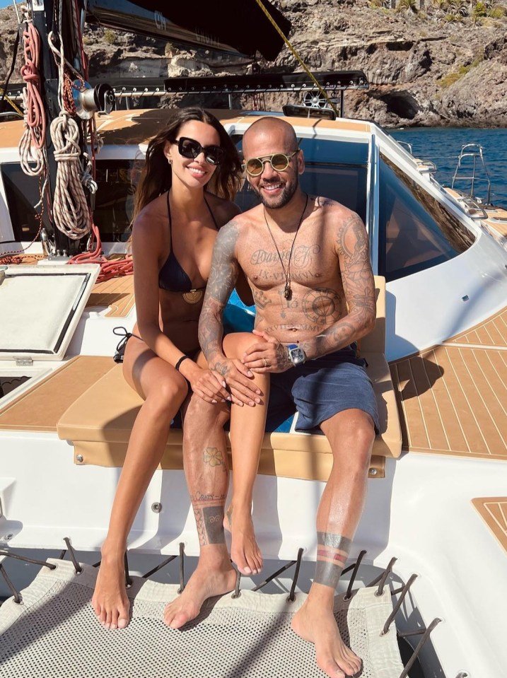 Ex-wife Joana Sanz and disgraced Dani Alves, pictured years ago, appear to have reconnected