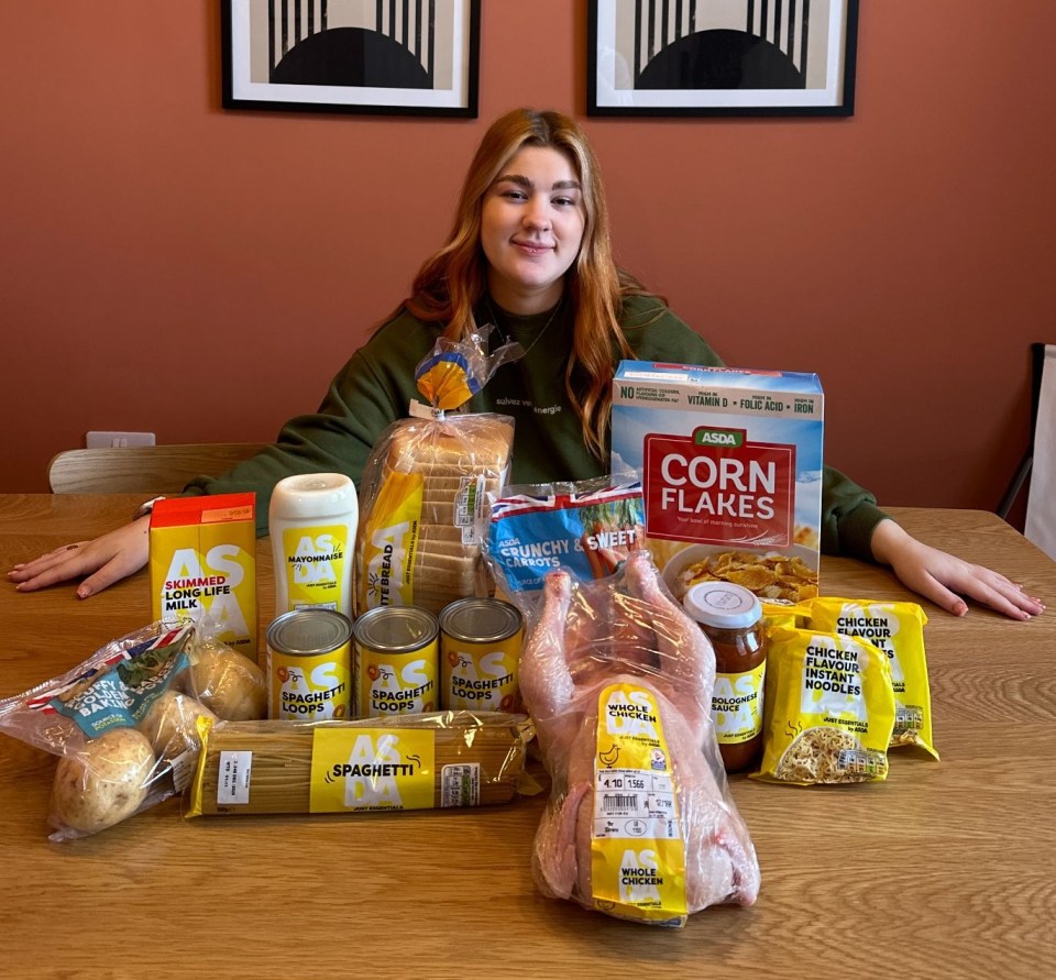 Mia with her weekly food shop