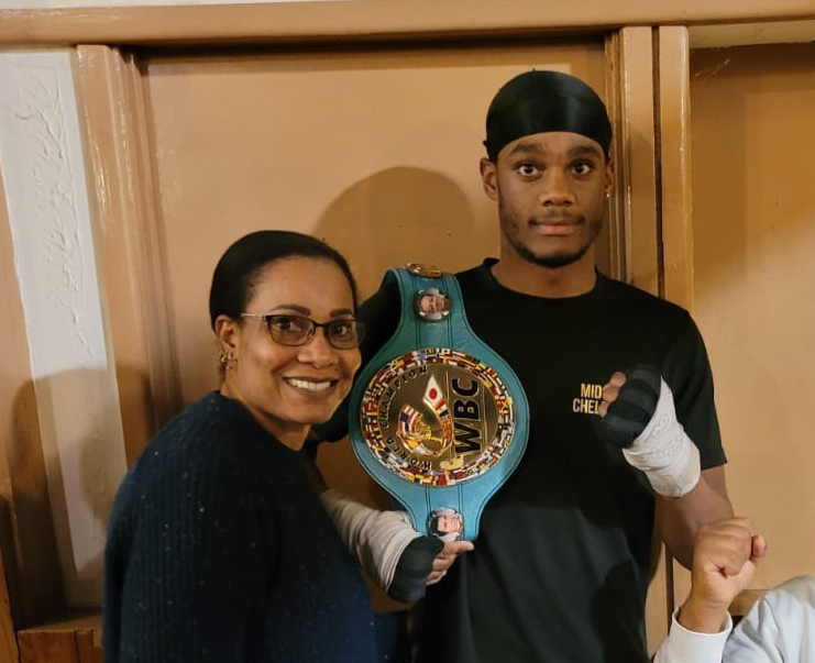 Faridah Gullam with son Manny, who’s turned his life around and is now a champion boxer