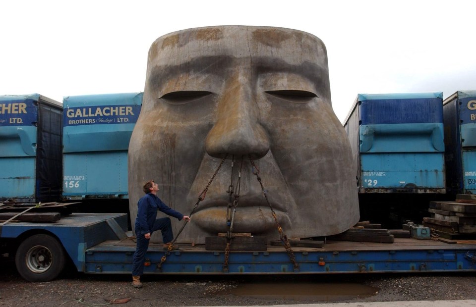 2. This giant mask-like statue is pretty odd