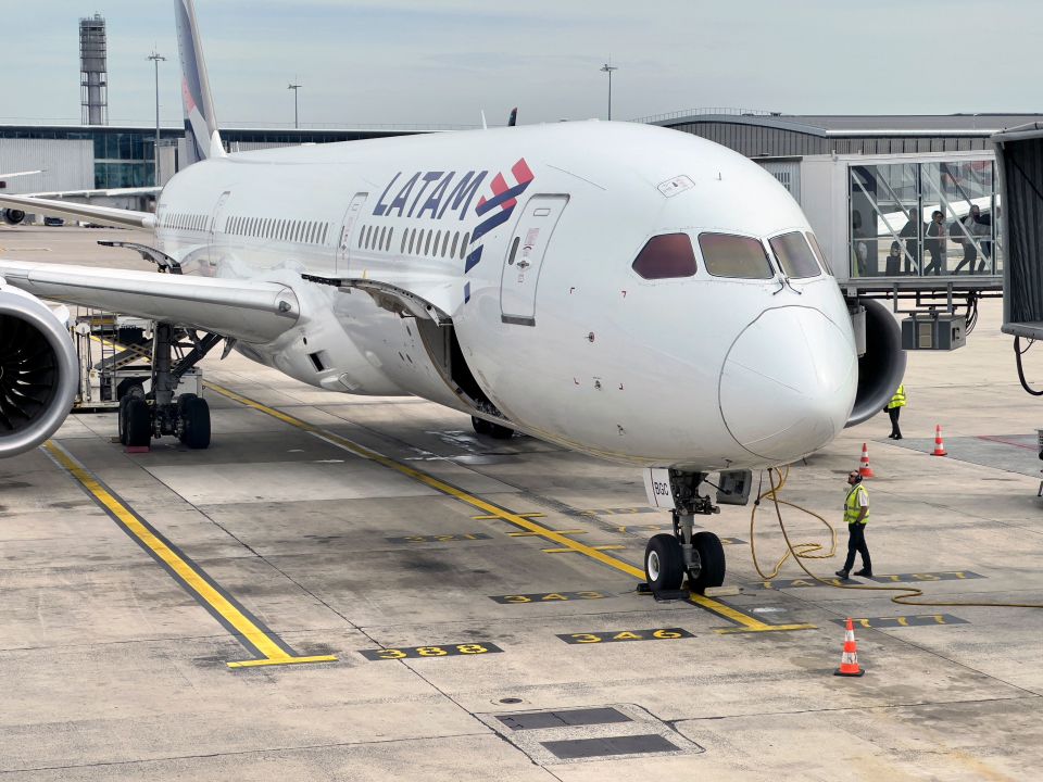 Passengers disembark from a LATAM Airlines Boeing 787 in France, September last year