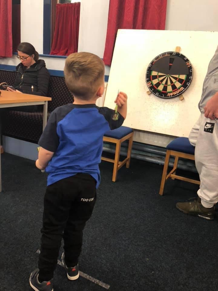 Kai started throwing the arrows at 18 months and got his first 180 when he was only three