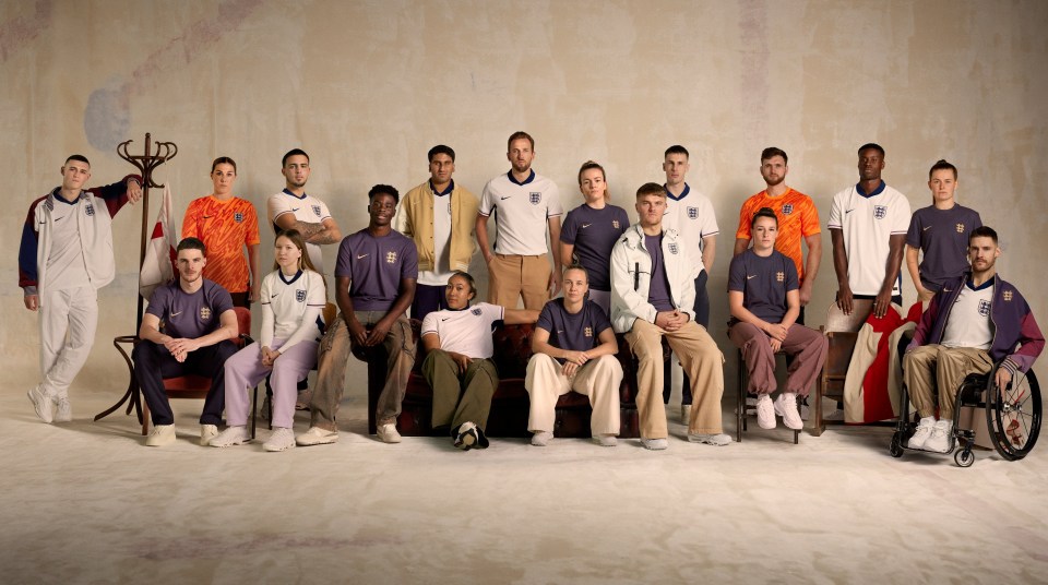 A host of England stars came together to reveal the country's new kits