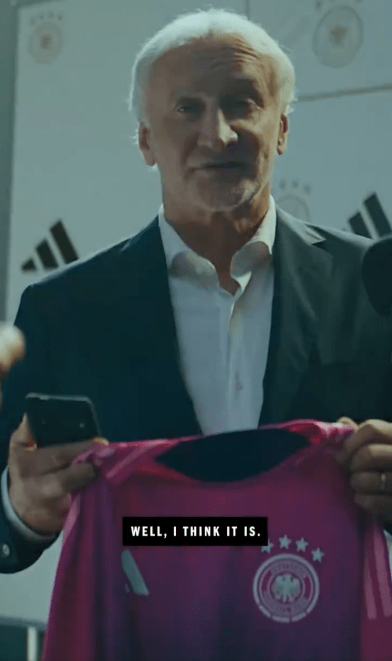 German national team legend Rudi Voller defends the kit in a promotional video