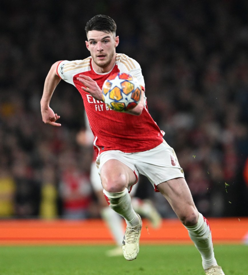 Declan Rice was at the heart of Arsenal's midfield in their Champions League clash with Porto