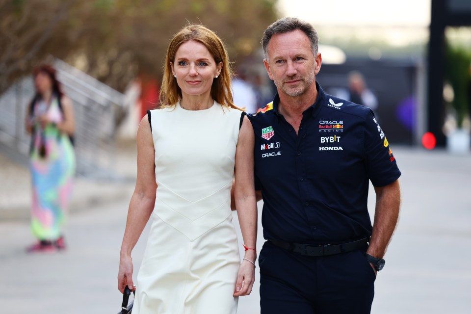 Former Spice Girl wife Geri, left, is standing by Horner, right