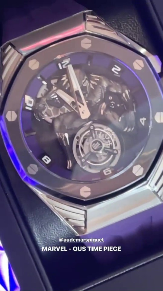 AJ also showed a £120k timepiece that was inspired by Marvel superhero Black Panther