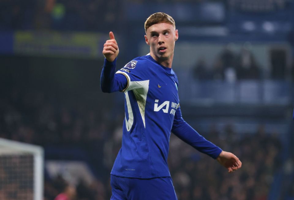 LONDON, ENGLAND - MARCH 11: Cole Palmer of Chelsea FC celebrates after scoring their second goal during the Premier League match between Chelsea FC and Newcastle United at Stamford Bridge on March 11, 2024 in London, England. (Photo by James Gill - Danehouse/Getty Images)