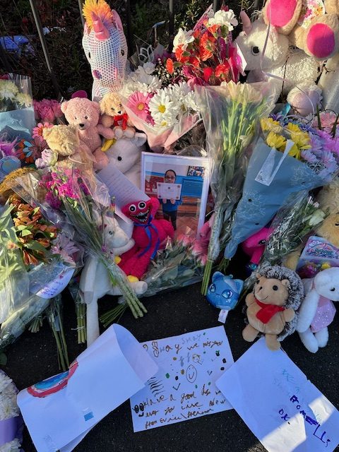 Tributes left at the scene