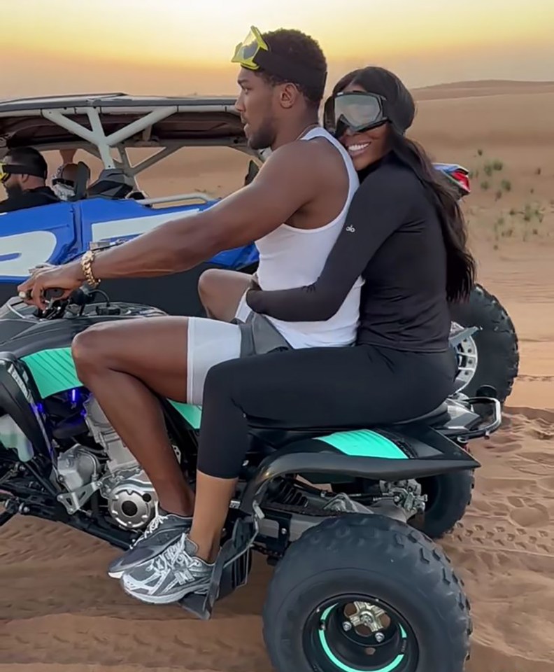 JHKIKA - ANTHONY Joshua has revved up suspicions over his love life after he was spotted on a quad bike date with a Nigerian beauty entrepreneur., The former heavyweight champ, 34, is seen punching well above his weight with knockout stunner Kika Osunde, 36. Boosted and cropped, , , The video of Kika and AJ on the Quad Bike was put up on Kikas Snapchat story. It is no longer visible as stories only last 24 hours. , Her Snapchat story is public and, as of today, has 593,000 followers on it.