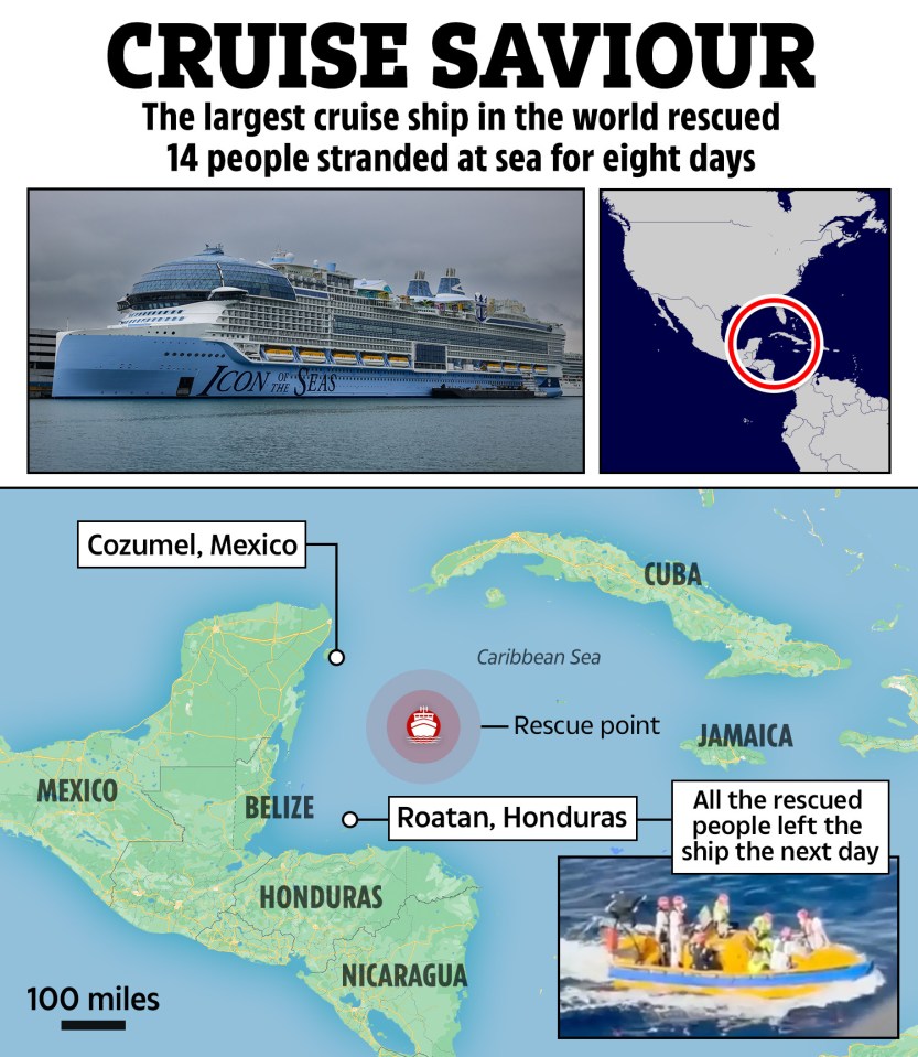 The ship was on its first full day of cruising when crew made the rescue