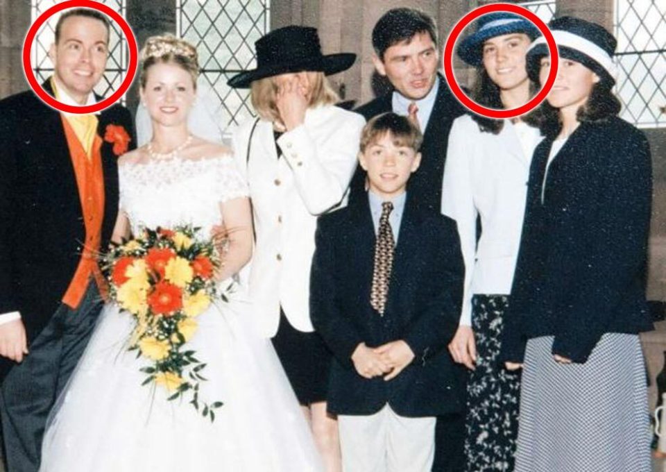 Gary, circled left, is married for second time, alongside teen guest Kate, right