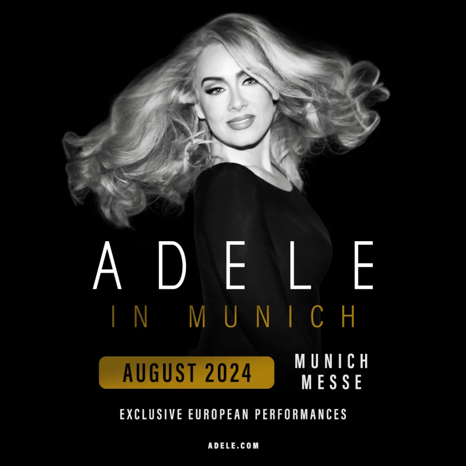 Adele's tour takes place in Munich this August