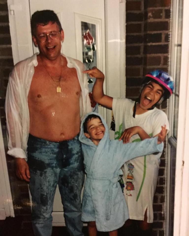 She shared a throwback snap of her with her dad in childhood