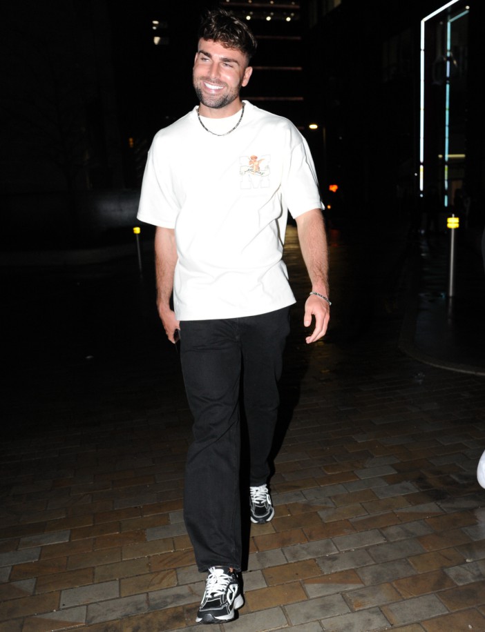 Love Islands Tom Clare And Adam maxted Enjoy A Boys Night Out At Menagerie Bar And Restaurant In Manchester The pair were all smiles when they left the bar after enjoying a boys catch up over a meal They both opted for a casual look with white tshirts Pictured: Tom Clare,Adam Maxted Ref: SPL10804634 240324 NON-EXCLUSIVE Picture by: The Cleavers / SplashNews.com Splash News and Pictures **USE CHILD PIXELATED IMAGES OR FOOTAGE IF YOUR TERRITORY REQUIRES IT** USA: 310-525-5808 UK: 020 8126 1009 eamteam@shutterstock.com World Rights,