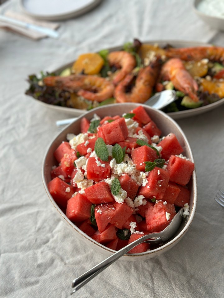 Kira isn't afraid to serve watermelon alongside a curry as she throws in nutritional foods every chance she gets