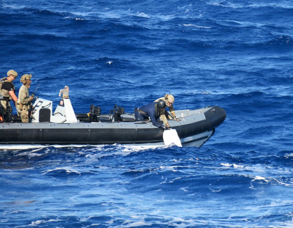 HMS Trent chased down a speedboat and seized drugs worth £220.56million