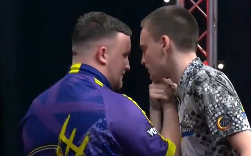 Ricardo Pietreczko squared up to Luke Littler after losing to the darts prodigy