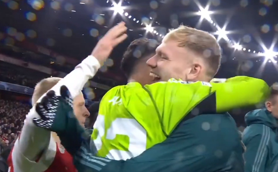 Fans were delighted by the goalkeepers' embrace