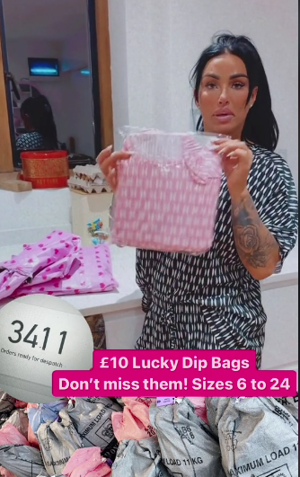 Katie Price sold lucky dip bags of items from her fashion range