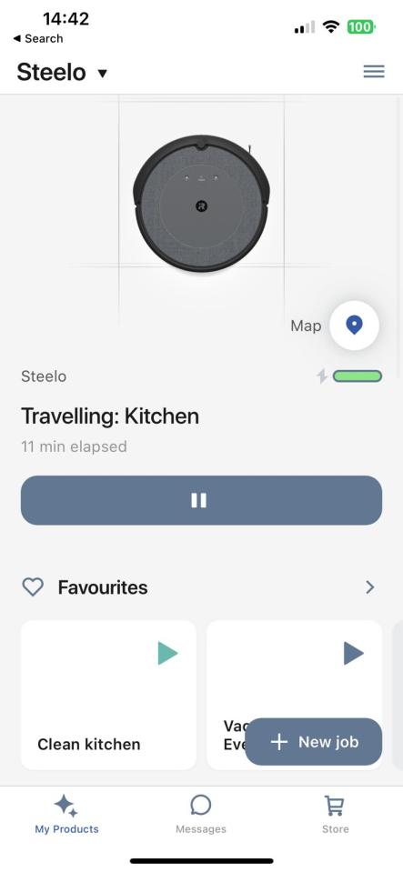 You can instruct the Roomba to do almost all tasks from the app's homescreen