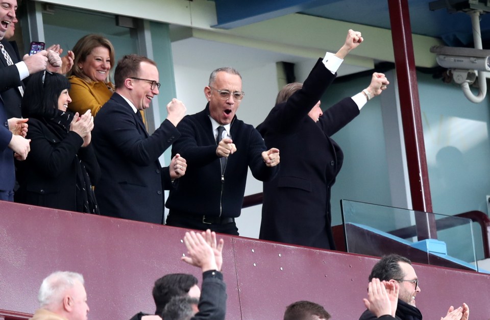 Hollywood A-lister Tom Hanks has been seen in the stands at Villa Park