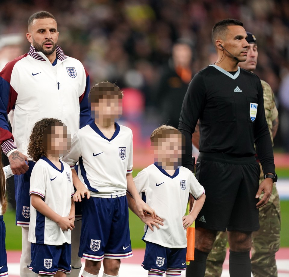 Kyle posed with mascots ahead of a friendly clash between England and Brazil this weekend