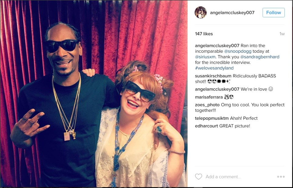 Angela with rapper Snoop Dogg