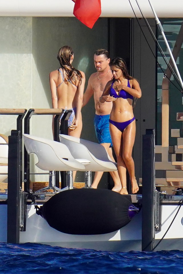 Leonardo with some typically young female friends on a break in the Caribbean isle of St Barts in January last year