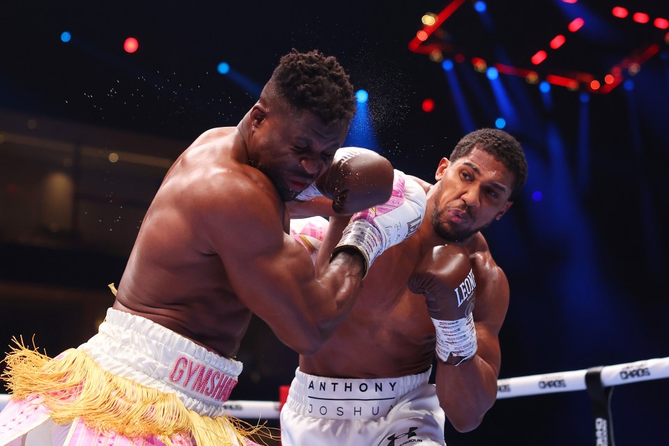 Anthony Joshua shut Francis Ngannou's lights out with a hellacious right hand